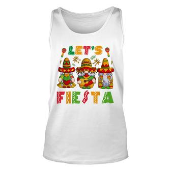 Lets Fiesta Cinco De Mayo Latin Gnomes Mexican Party Poncho Unisex Tank Top - Seseable