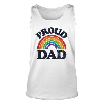 Lgbtq Proud Dad Gay Pride Lgbt Ally Rainbow Fathers Day Unisex Tank Top - Seseable