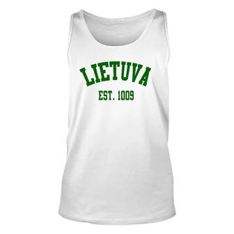 Lietuva Est 1009 Lithuania Strong Apparel Unisex Tank Top | Mazezy