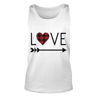 Love Arrow Valentines Day Buffalo Check Unisex Tank Top - Monsterry