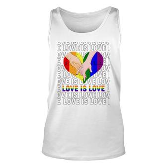 Love Is Love Pride Month Hands Lgbt Love Is Love Unisex Tank Top - Thegiftio UK