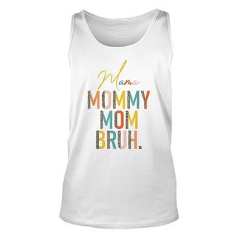Mama Mommy Mom Bruh Leopard Vintage Funny Boy Mom Life Unisex Tank Top - Seseable