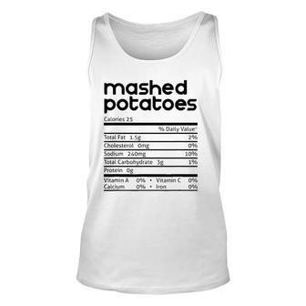 Mashed Potato Nutrition Facts Funny Thanksgiving Christmas Unisex Tank Top - Seseable