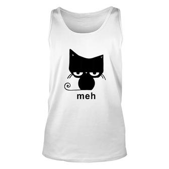 Meh Black Cat Animal Meaningful 2022 Gift Unisex Tank Top - Thegiftio