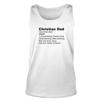 Mens Christian Dad Definition Fathers Day Gift For Men God Jesus Premium Unisex Tank Top - Monsterry