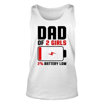 Mens Dad Of 2 Girls Fathers Day Birthday Gift For Men Unisex Tank Top - Seseable