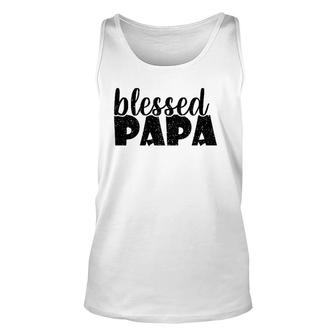 Mens Papa Grandpa Proud New Dad Blessed Papa Fathers Day Unisex Tank Top - Seseable