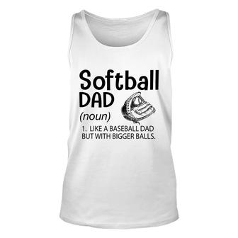 Mens Softball Dad Like A Baseball Dad But With Bigger Balls Unisex Tank Top - Seseable