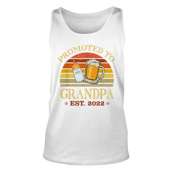 Mens Vintage Promoted To Grandpa Est 2022 Fathers Day Unisex Tank Top - Seseable
