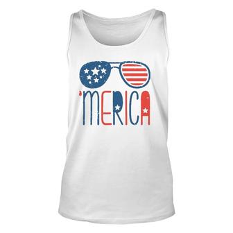 Merica American Flag Aviators Toddler4th July Usa Flag Sunglass Unisex Tank Top - Seseable