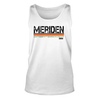 Meridan Conn Area Code 203 Vintage Stripes Gift & Sovenir Unisex Tank Top - Seseable