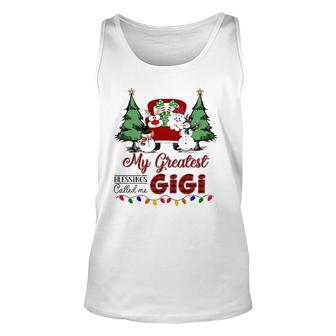My Greatest Blessings Called Me Gigi Snowman Car Christmas Unisex Tank Top - Seseable