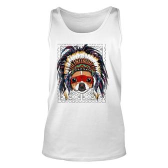 Native Indian Chihuahua Native American Indian Dog Lovers Unisex Tank Top | Mazezy