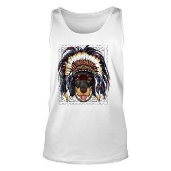 Native Indian Dachshund Native American Indian Dog Lovers Unisex Tank Top | Mazezy
