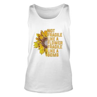 Not Fragile Like A Flower But A Bomb Sunflower Notorious Rbg Unisex Tank Top - Monsterry