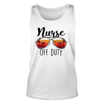 Nurse Off Duty Sunglasses Sunset Beach Retired Retirement Unisex Tank Top - Seseable