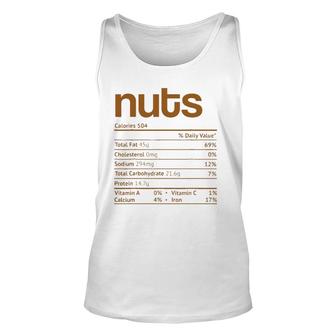 Nuts Nutrition Facts Funny Thanksgiving Christmas Food Unisex Tank Top - Seseable