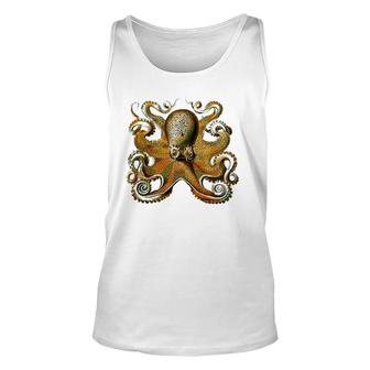 Octopus Illustration Ernst Haeckel Ocean Marine Biology Unisex Tank Top | Mazezy