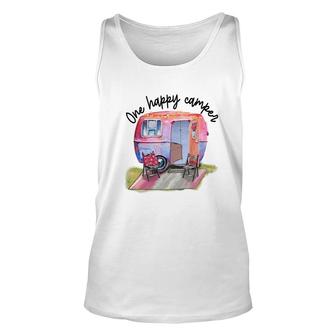 One Happy Camper One Happt Person Camp Life Custom Unisex Tank Top - Seseable