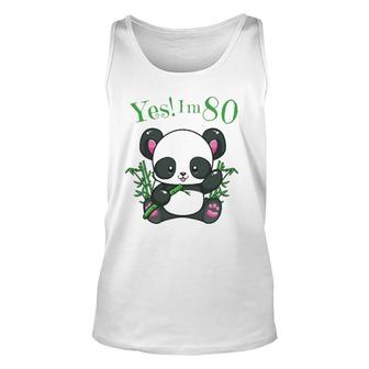 Panda 80Th Birthday Gift Birthday Outfit 80 Ver2 Unisex Tank Top | Mazezy