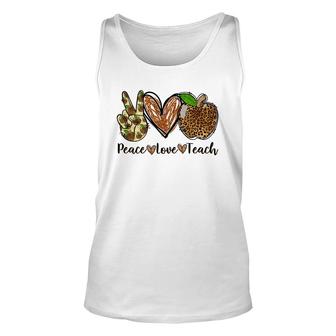 Peace Love And Teach And The Essentials Of A Great Teacher Unisex Tank Top - Seseable