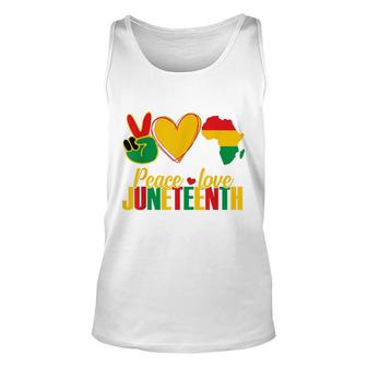 Peace Love Juneteenth Celebration Afro African American Unisex Tank Top - Thegiftio