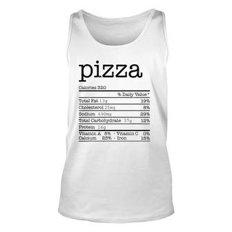 Pizza Nutrition Facts Funny For Thanksgiving Christmas Food Unisex Tank Top - Seseable