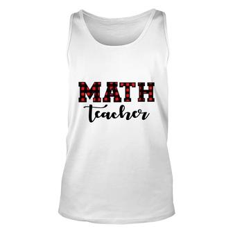 Plaid Math Teacher Cool Awesome Gifts Unisex Tank Top - Seseable
