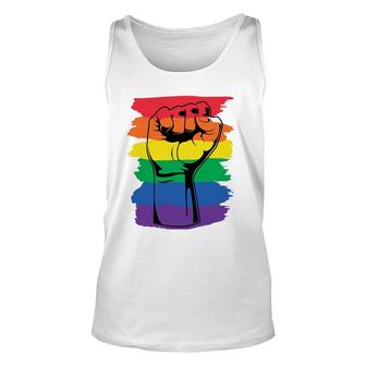 Pride Month Merch Lgbt Rainbow Fist Lgbtq Gay Pride Unisex Tank Top - Seseable
