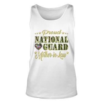 Proud National Guard Mother-In-Law Dog Tags Heart Army Mom Unisex Tank Top - Seseable
