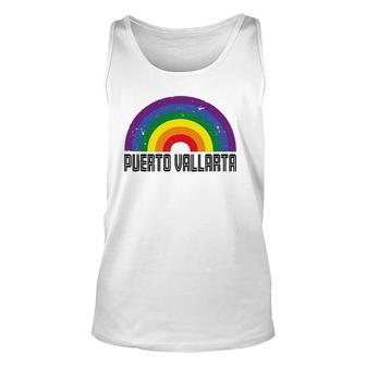Puerto Vallarta Mexico Lgbtq Distressed Gay Rainbow Unisex Tank Top | Mazezy