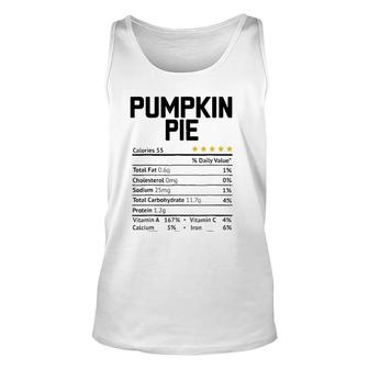 Pumpkin Pie Nutrition Facts 2021 Thanksgiving Christmas Food Unisex Tank Top - Seseable