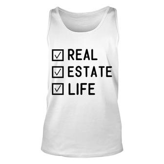 Real Estate Life Checklist Realtor Job Tite Unisex Tank Top - Seseable