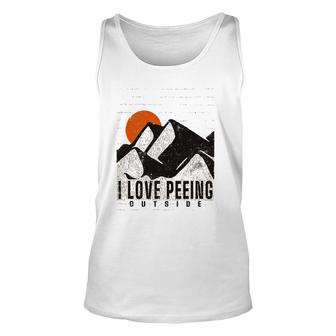 Retro Nature Lover Meme I Love Peeing Outside Hiking Camping Tank Top | Mazezy