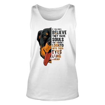 Rottweiler Souls Quote Breed Dog Owner Dogs Lover Gift Idea Unisex Tank Top - Seseable