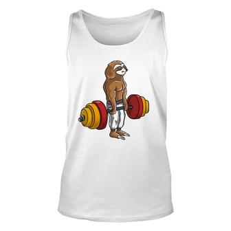 Sloth Deadlift Lazy Fitness Bodybuilder Animal Unisex Tank Top | Mazezy
