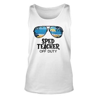 Sped Teacher Off Duty Sunglasses Beach Hello Summer Unisex Tank Top - Seseable