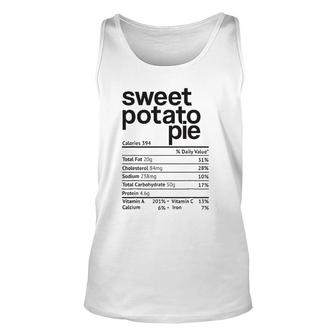 Sweet Potato Pie Nutrition Facts Thanksgiving Christmas Food Unisex Tank Top - Seseable