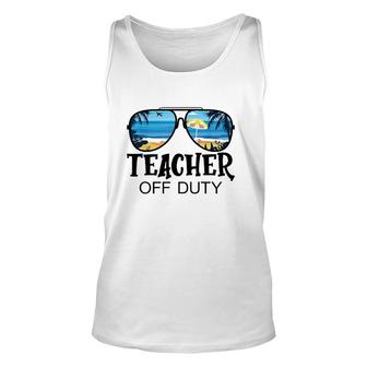 Teacher Off Duty Sunglasses School Beach Summer Trip Unisex Tank Top - Seseable