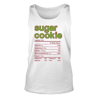 Thanksgiving Sugar Cookie Nutrition Facts Funny Christmas Unisex Tank Top - Seseable
