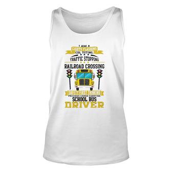 Traffic Stopping Railroad Crossing School Bus Driver Gift Unisex Tank Top