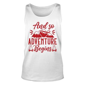 Travel Lover Explores And So Adventure Begins Unisex Tank Top - Seseable