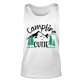 Travel Lover Has Camp With Campfire Cutie In Their Exploration Unisex Tank Top - Seseable