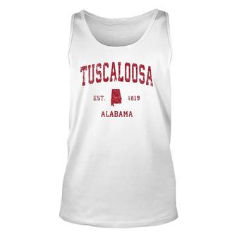 Tuscaloosa Alabama Al Vintage Sports Design Red Print Unisex Tank Top | Mazezy