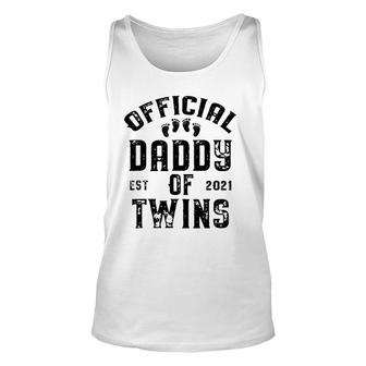 Twin Dad 2021 Funny New Daddy Of Twins Fathers Day Gift Unisex Tank Top - Seseable