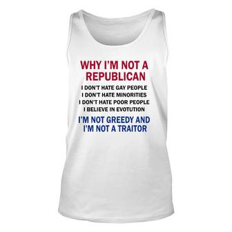 Why Im Not A Republican I Dont Hate Gay People Unisex Tank Top | Mazezy