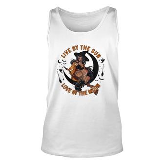 Witch Halloween Live By The Sun Love By The Moon Unisex Tank Top | Mazezy