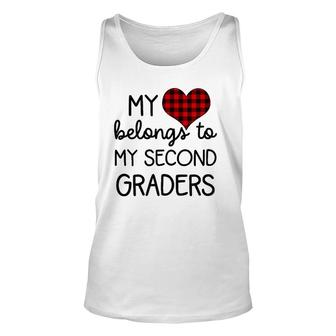 Womens Cute Sweet Valentines Day Gift Idea For 2Nd Grade Teacher Unisex Tank Top - Seseable