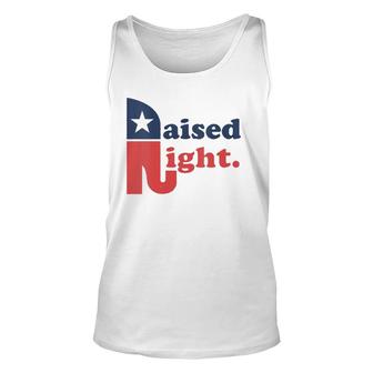 Womens Raised Right Republican Elephant Retro Style Distressed Gift V-Neck Unisex Tank Top