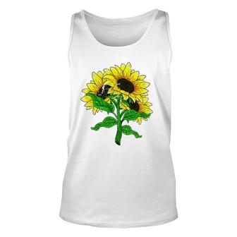 Yellow Flower Florist Floral Blossom Sunshine Sunflower Unisex Tank Top | Mazezy